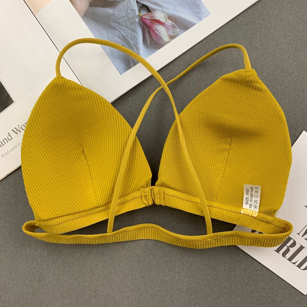 Áo Bra Nữ 2 dây Eva Bra gân tăm cài trước đệm mỏng chống tuột nâng ngực hở lưng gợi cảm - 715