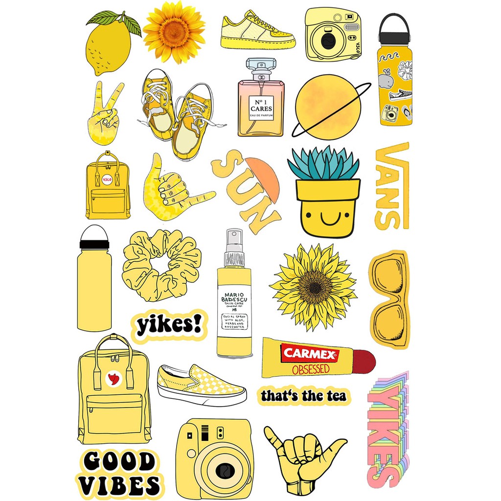 sticker dán laptop dán điện thoại... yellow màu vàng