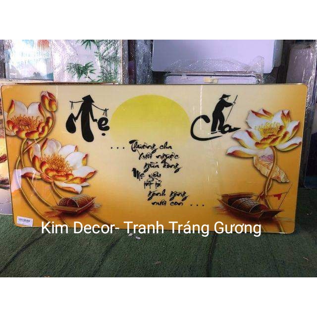 Tranh Cha mẹ, tranh quê hương, tranh chữ thư pháp- BỀN- ĐẸP- Ý NGHĨA, Tranh tráng gương 100% mực UV sắc nét, tinh tế