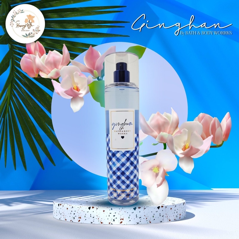 Xịt Thơm Body Bath And Body Works Gingham Khử Mùi Lưu Hương Thanh Mát Mùi Cỏ Hoa Thanh Khiết Dịu Dàng Chai 236ml