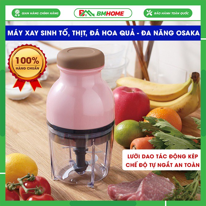 Máy Xay Sinh Tố, Máy xay đa năng Cao Cấp Osaka, chế độ tự ngắt an toàn, xay thịt, xay thực phẩm -  BH 1 NĂM