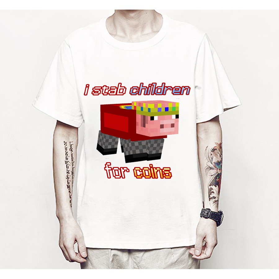 Áo thun Technoblade I stab Children for Coins Essential T-Shirt (Minecraft)