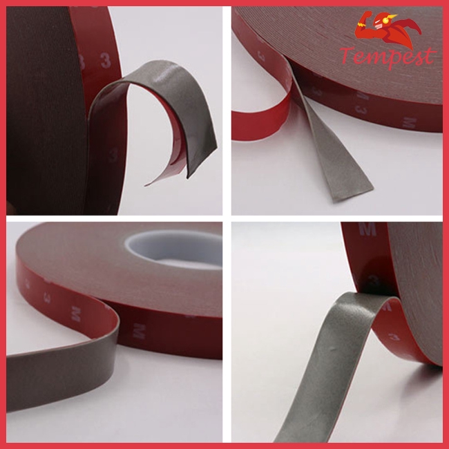 Nhãn dán băng dính hai mặt silicone trong suốt màu đỏ, thích hợp cho xe ô tô dán không dấu vết cường độ cao 1/2/3/4/5cm*3M