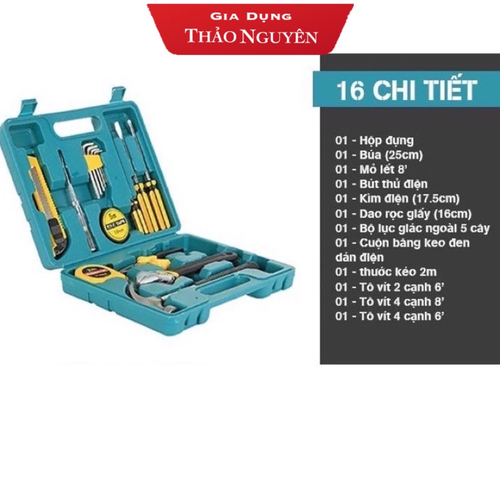 Bộ Dụng Cụ Sửa Chữa Đa Năng - Hộp Dụng Cụ Đồ Nghề 16 Món