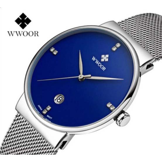 MT Đồng hồ nam WWOOR 8018 dây lưới máy mỏng Fullbox hàng hiệu 6 #8