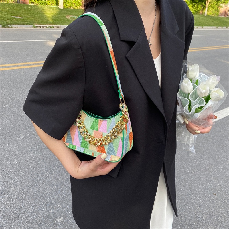 Túi đeo vai IELGY in họa tiết hình học đơn giản kiểu Pháp cho nữ