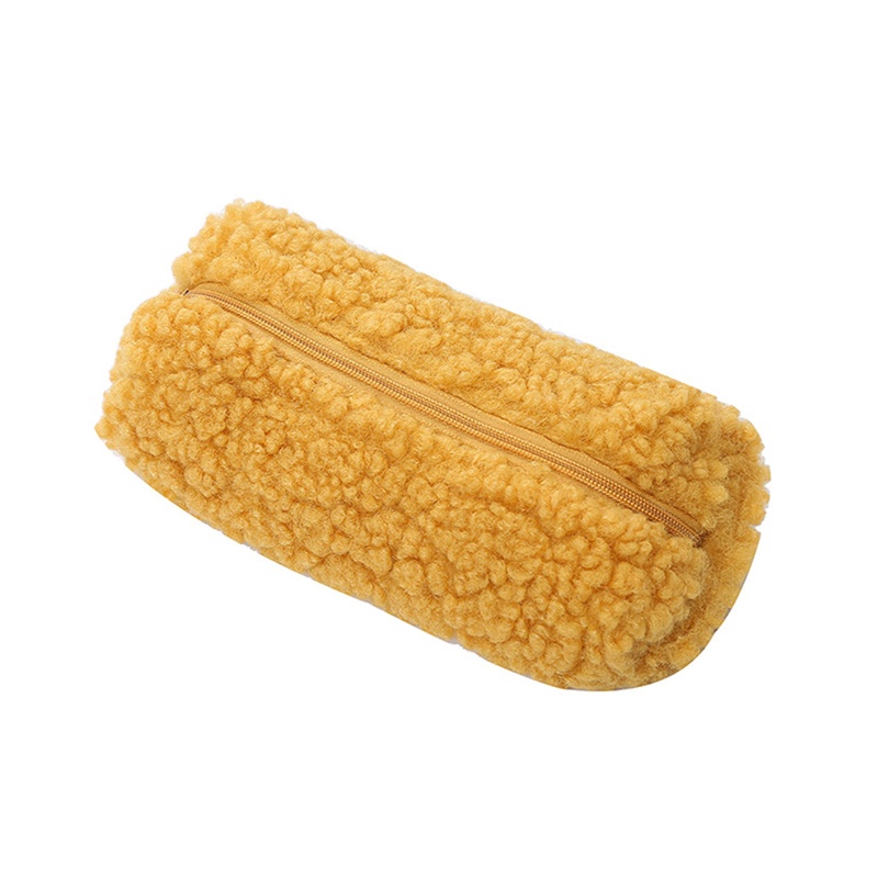 Túi Đựng Bút Bằng Len Lông Cừu Có Khóa Kéo Đa Năng Phong Cách Hàn Quốc Cho Tuổi Teen / Văn Phòng / Học Sinh