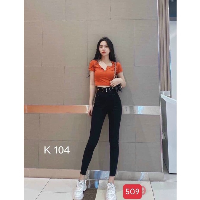Quần jean nữ đen trơn cao cấp - Chất liệu Denim (Hàng chuẩn form) Thời Trang Nam Nữ Gemini KVC509