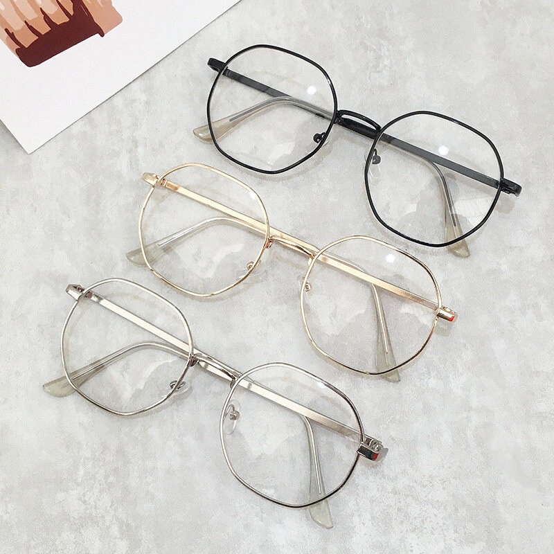 Mắt Kính Gọng Kim Loại Tròng 0~600 Độ Chống Ánh Sáng Xanh Cho Nam Và Nữ