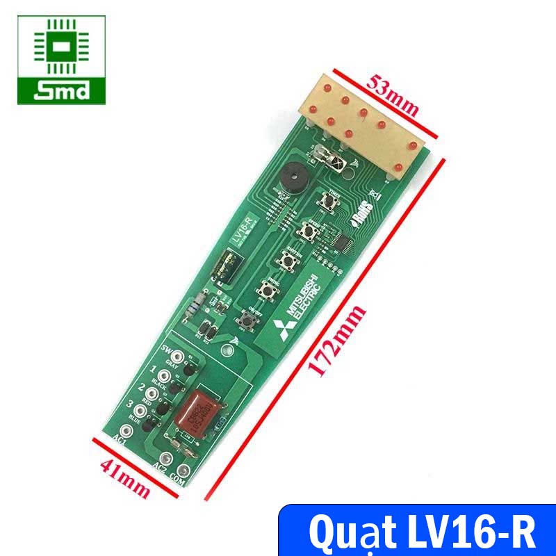 Bo mạch quạt cây Mitsubishi LV16-R đứng Mạch thay thế quạt cây Mitsubishi dùng  điều khiển Zin
