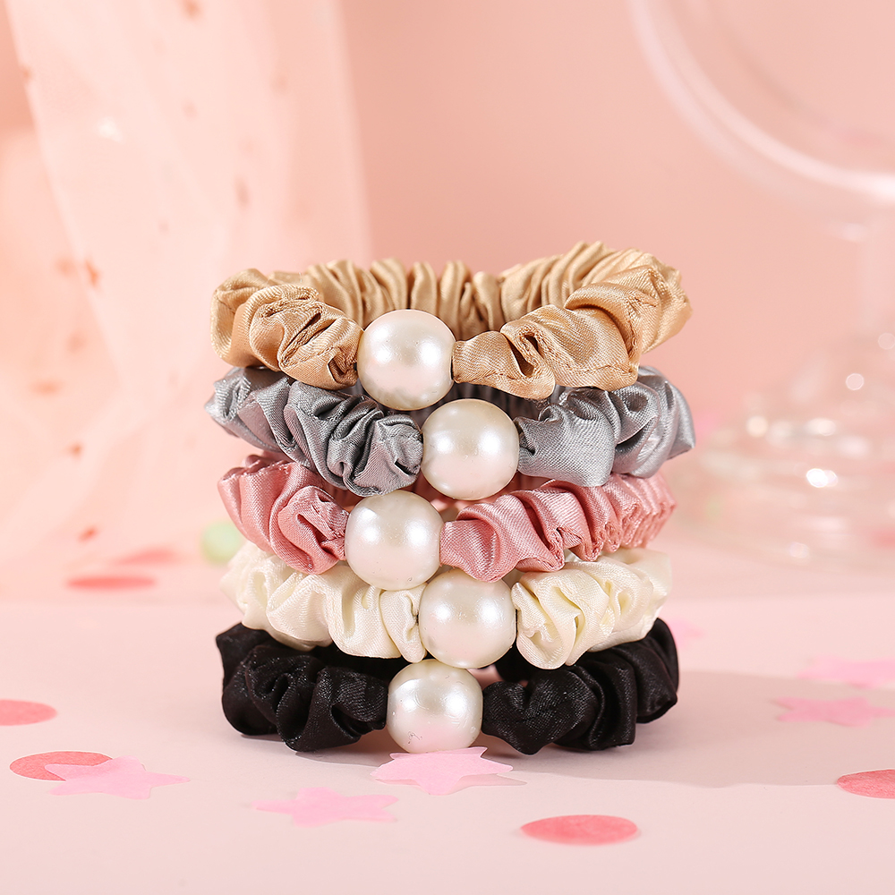 Dây buộc tóc co dãn màu trơn duyên dáng dễ phối đồ dành cho nữ