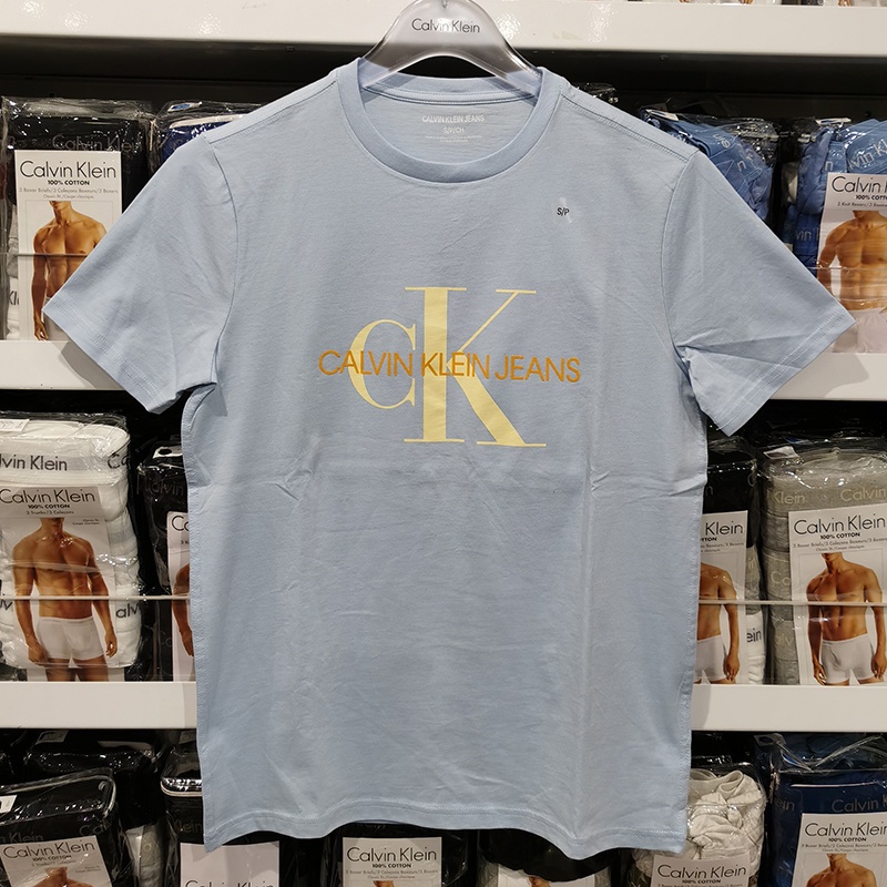 Áo Thun Tay Ngắn Cổ Tròn Chất Liệu 100% cotton In Hoạ Tiết Calvin Kleinn Thời Trang Xuân Hè Cho Nam Giới