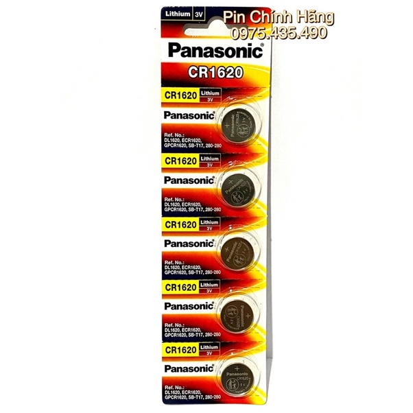 Pin CR1620 Panasonic Lithium 3V Vỉ 5 Viên Hàng Chính Hãng Made in Indonesia