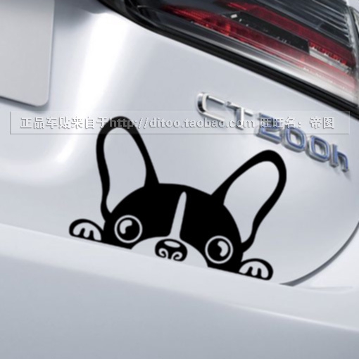 decal dán trang trí hình chú chó dễ thương cho xe hơi