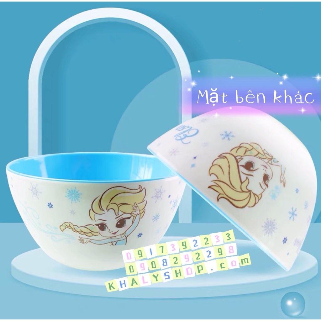 Chén ăn tô nhựa Melamine tròn các nhân vật Disney cho Bé trai và Bé gái