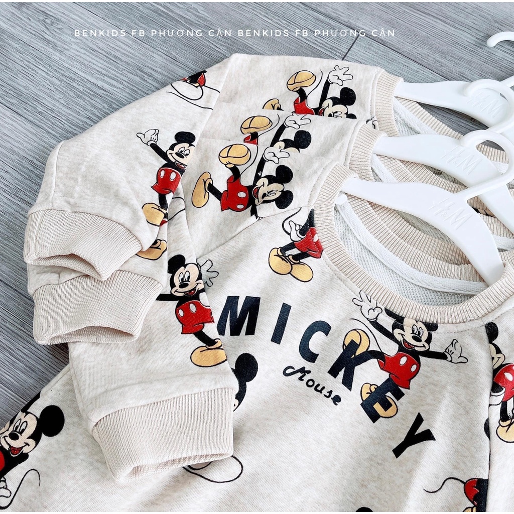 Đồ bộ bé trai nỉ da cá Mickey hàng xuất xịn chất nỉ mềm đẹp không bai xù