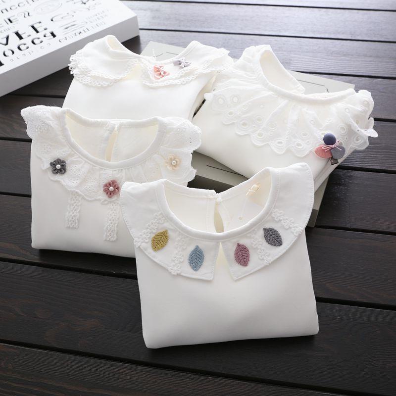 Áo Thun Cổ Búp Bê Tay Dài Thời Trang Xuân Thu Dành Cho Bé Gái