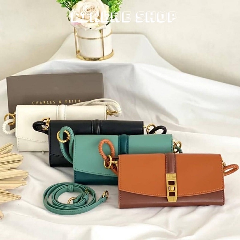 Túi Xách CNK Có Quai Cuộn Xoắn Tháo Dời Ví Dài Cầm Tay Cnk Fullbox Coiled Top Handle Wallet