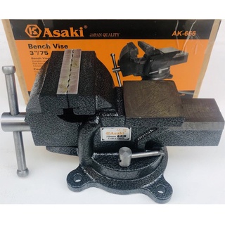 Ê tô bàn nguội xoay 360 độ asaki ak-666 3 inch độ mở 75mm