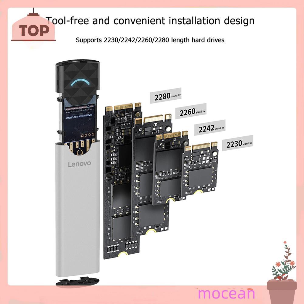 Hộp Đựng Ổ Cứng Ssd Mocean Lenovo M-02 M.2 Nvme B Key To Usb 3.1 Gen 2 Type C