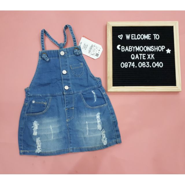 Yếm váy jean bé gái Zara dư xịn