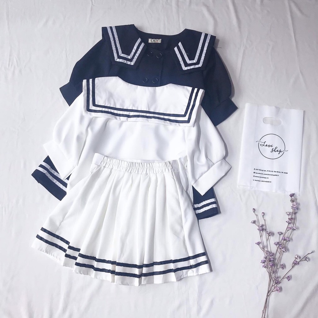 Set bộ thủy thủ áo và chân váy Lovi