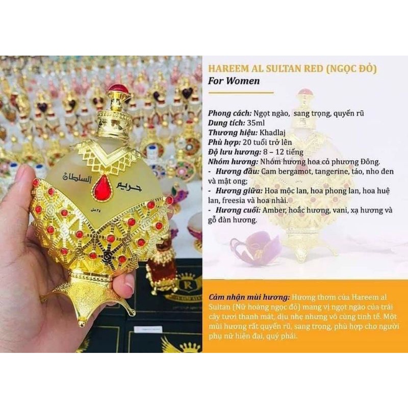 [CHUẨN_AUTH]Tinh dầu nước hoa Dubai Hareem al Sultan công chúa vàng hương hoa cỏ ngọt nhẹ nhàng