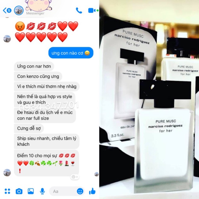💖 𝘽𝘼𝙈𝘽𝙄 💖 Mẫu thử nước hoa Narciso Rodriguez For Her Pure Musc 10ml