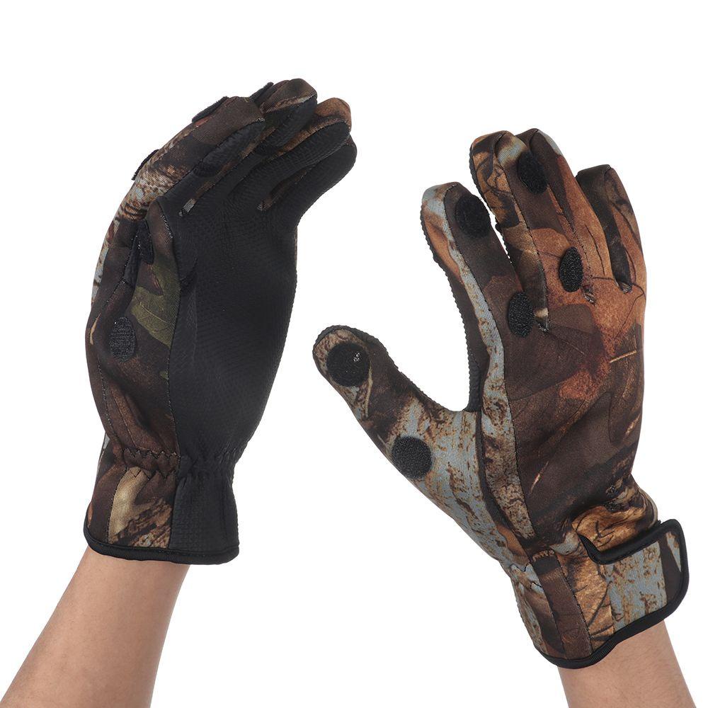 PINEVN Găng Tay Câu Cá 3 Ngón Bằng Da PU Chống Trượt Chống Thấm Nước