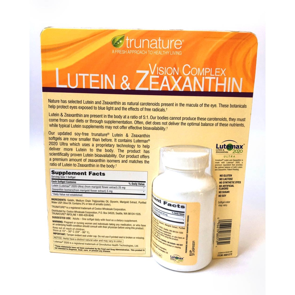 Viên Uống Sáng Mắt Trunature Vision Complex Lutein & Zeaxanthin 140 Viên