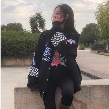 Áo Khoác Bóng Chày Dáng Rộng Thêu Họa Tiết Độc Đáo Thời Trang Xuân Thu Cá Tính Cho Nam