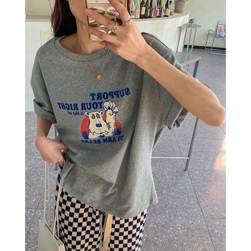 NRVP Áo Thun Nữ Tay Ngắn In Hình Phong Cách Hàn Quốc Thời Trang Mùa Hè 2022