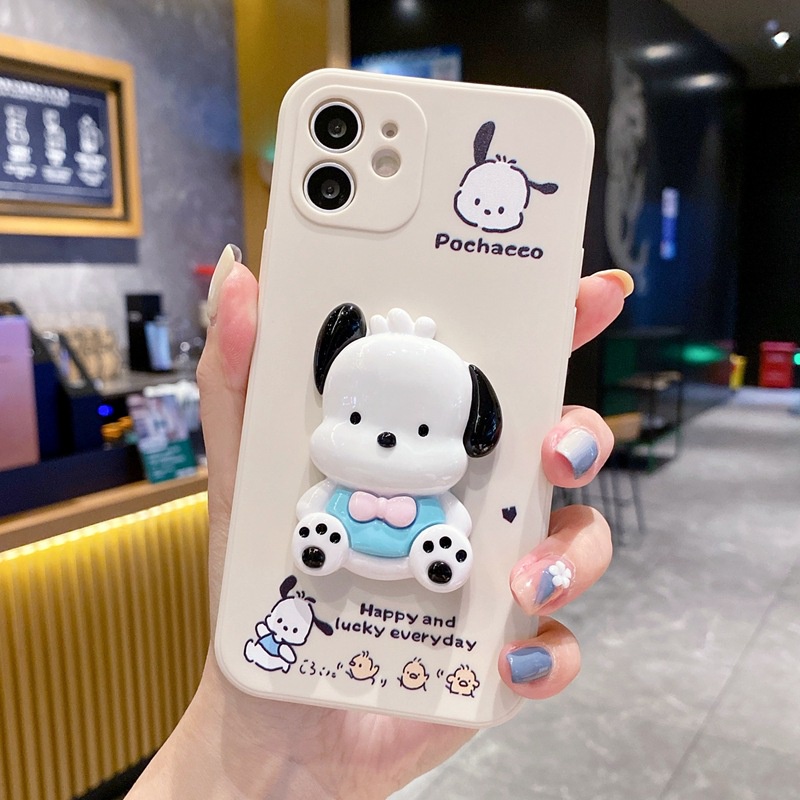 Ốp Điện Thoại Mềm Họa Tiết Pochacco Papa 3D Cho iPhone 14 13 12 Mini 11 Pro Max 6 6S 7 8 Plus X XS Max XR SE 2020