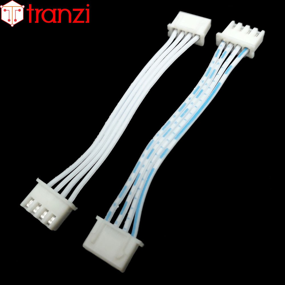 Dây cắm header 2.54mm XH2.54 4P 7,5cm 2 đầu bấm ngược hướng màu trắng xanh - túi 10 cái