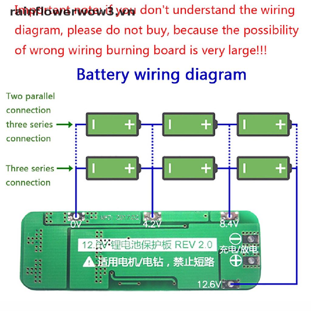 Phụ Kiện Bảo Vệ Pin Li-ion 3S 20A 12.6V Chuyên Dụng