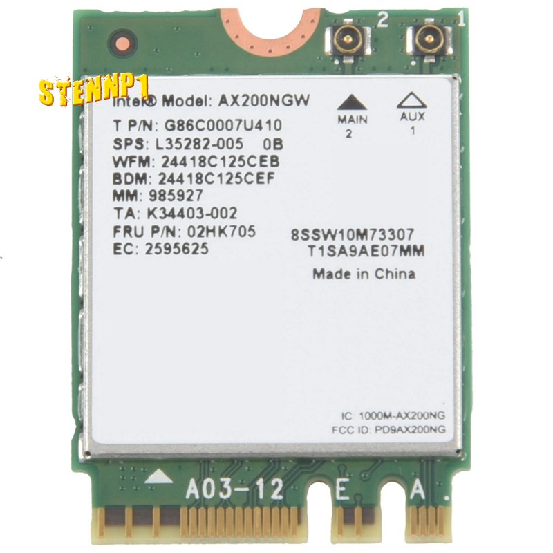 INTEL Card Wifi Không Dây Ax200Ngw 2.4gbps 802.11ax Ax200 Cho Windows 10
