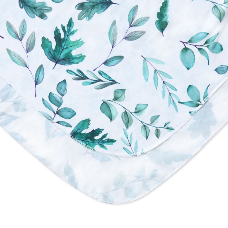 Bộ 2 Món Túi Ngủ Cotton Gồm Chăn Quấn Và Nón In Họa Tiết Lá Cây Cho Bé Sơ Sinh