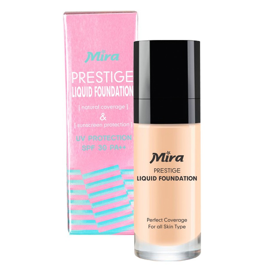 Kem nền mịn da chống nắng Mira Liquid Foundation 30ml - Hàng chính hãng