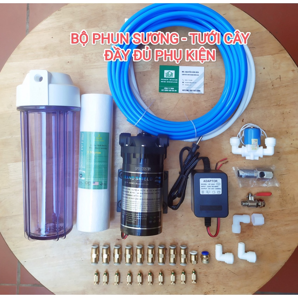 Máy Phun Sương - Tưới Cây 10 Béc Tặng Cốc Lọc Đầu Nguồn - HOAKarofi