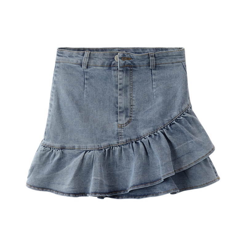 Chân váy denim COZOK đuôi cá lưng cao thời trang cho nữ