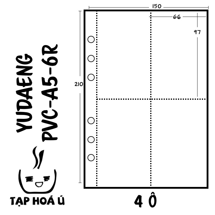 SHEET PVC YUDAENG DÙNG CHO BÌA A5 - 6 CÒNG (4 LOẠI)