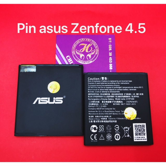 Pin Asus Zenfone 4.5 / A450 / T00Q - kí hiệu trên pin : C11P1404 - 1750 mAh