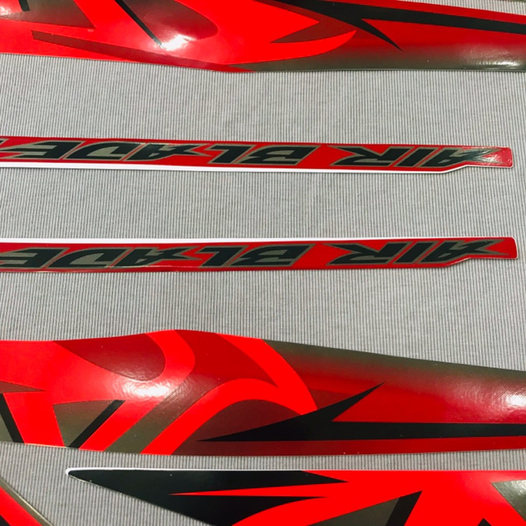 Trọn bộ tem rời 3 lớp dán xe máy Honda Airblade đời 2011 màu đen đỏ