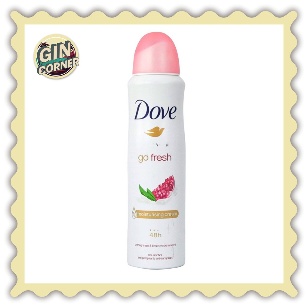 Xịt Khử Mùi Dove Go Fresh Pomegranate & Lemon Verbena Scent Moisturising Cream 48H - 150ml - Hương Lựu