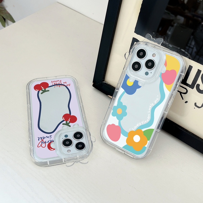 Ốp Điện Thoại TPU Mềm Trong Suốt Họa Tiết Hoa Và Quái Vật Cho iPhone 13 11 Pro 14 Pro Max 12 Pro Max Xs Max XR 6 6Plus 7 8 Plus