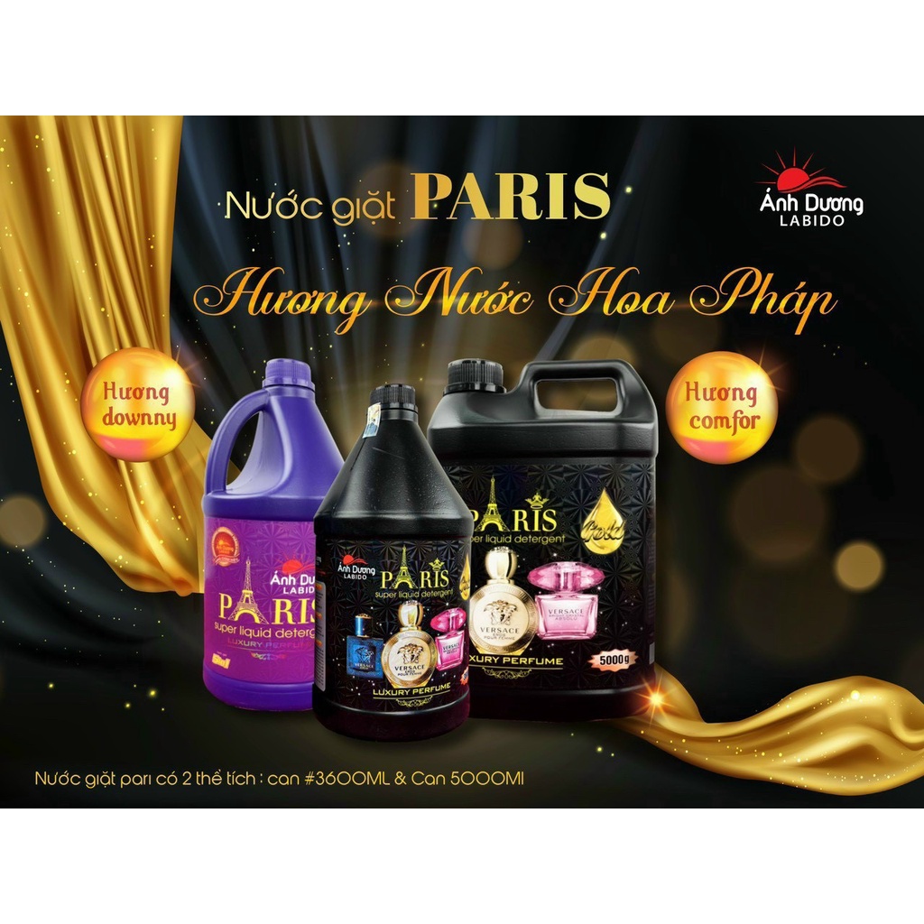 Nước Giặt Xả Paris Ánh Dương Can 3,6L, Hương Nước Hoa, Nước Giặt Xả Hương Nước Hoa, Tẩy Siêu Sạch, An Toàn Cho Da