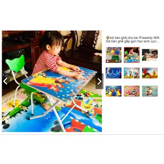 bàn gấp gọn học sinh cực đáng yêu cho bé