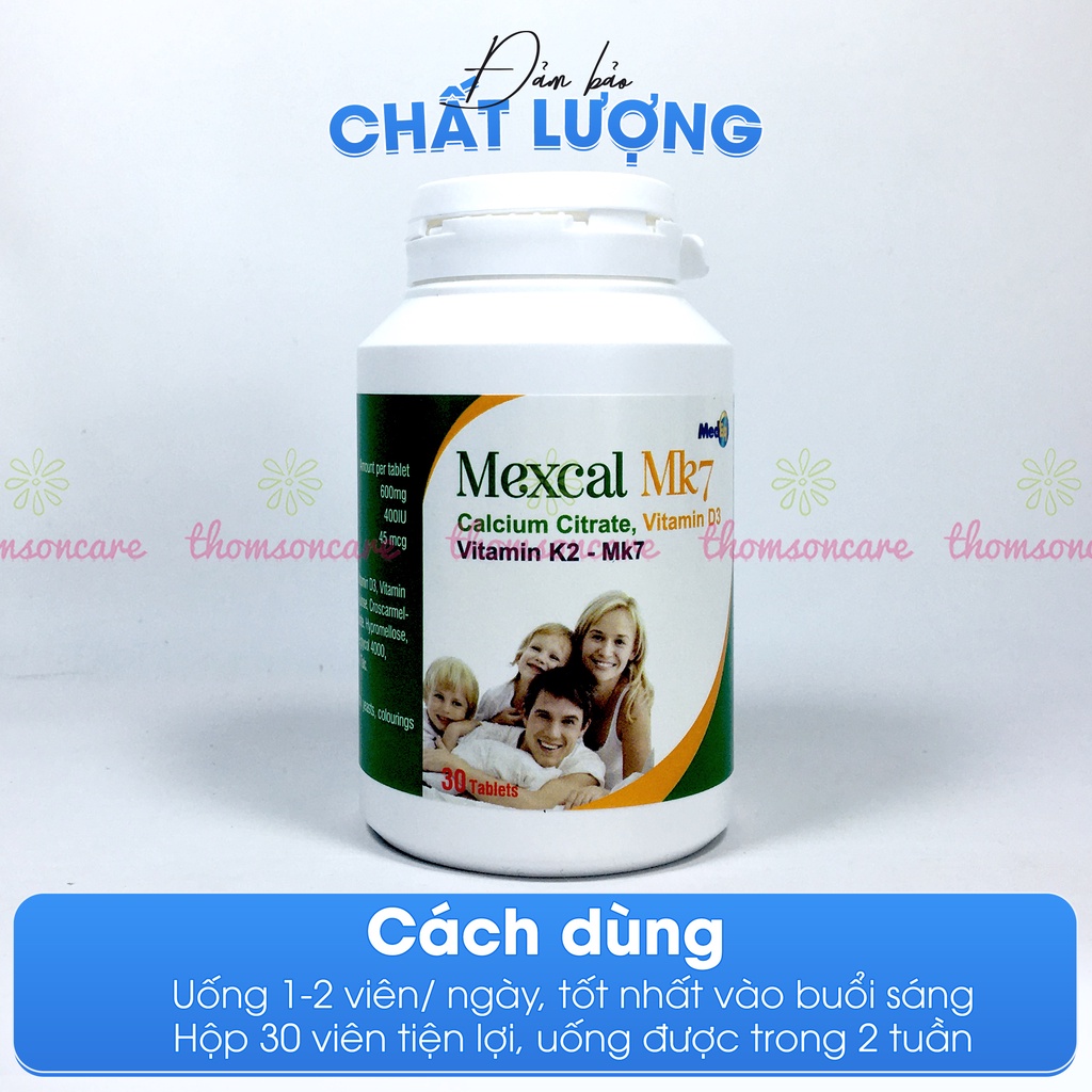Canxi hữu cơ tăng chiều cao Mexcal MK7 từ Châu Âu,bổ sung calci có thêm D3 và K2 giảm loãng xương cho mẹ bầu
