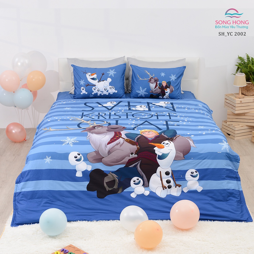 Bộ chăn ga gối trẻ em 1.8*2m dòng Disney - Sông Hồng chính hãng - Chất cotton