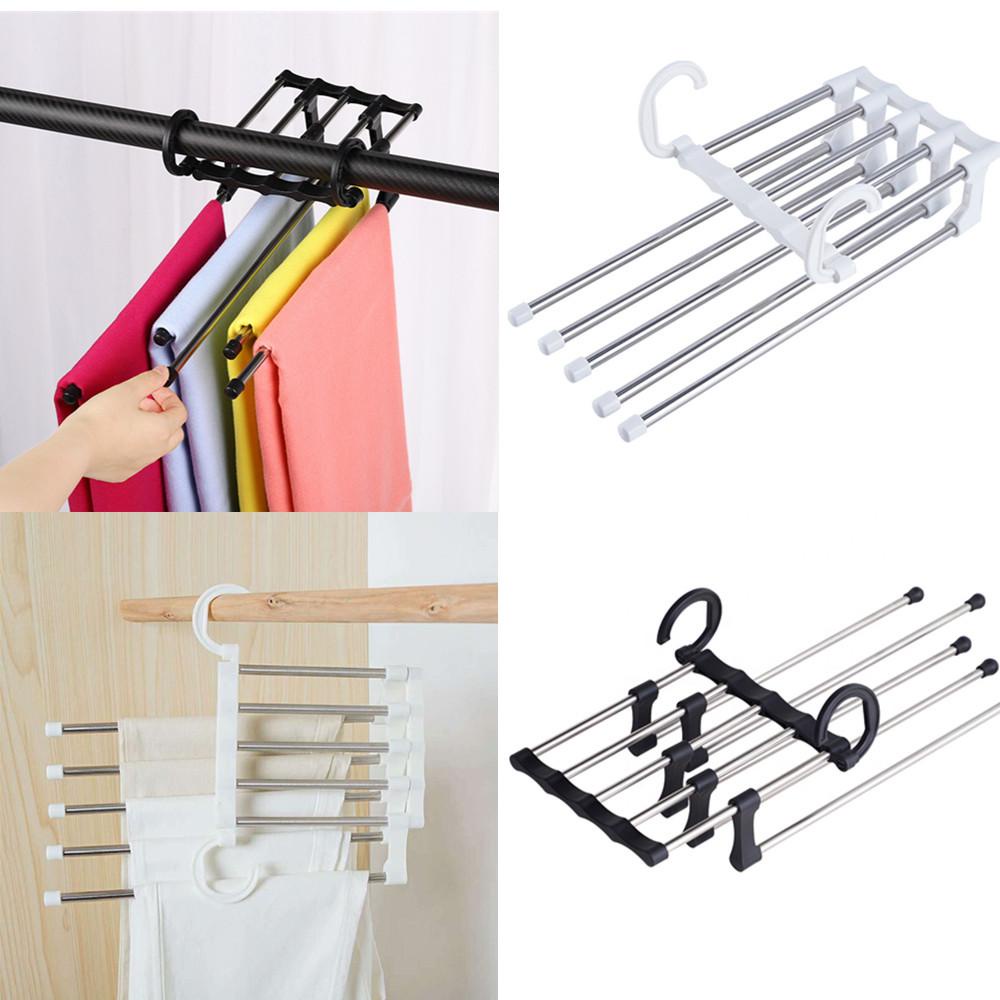 Móc Treo Quần Áo 5 Trong 1 Bền Chống Trượt Sắp Xếp Gọn Gàng